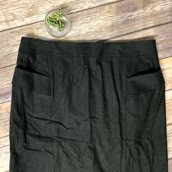 Ann Taylor | Forest Green Wool Blend Pencil Skirt - Picture 3 of 8